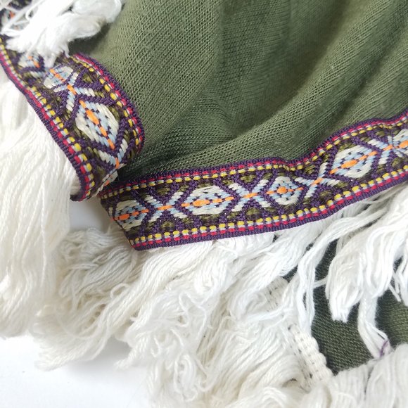 Altar’d State Green Fringed Hoodie - Picture 4 of 6